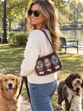 Beaded Dog Portrait Shoulder Bag from India to You
